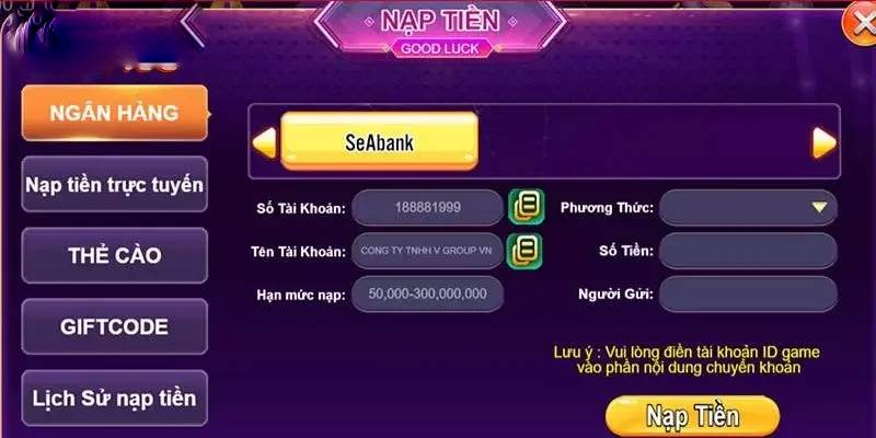 TRANG CHỦ 33 Các giao dịch nạp tiền